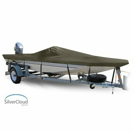 EEVELLE Boat Cover JON BOAT Open, Outboard Fits 12ft 6in L up to 58in W Khaki SCOJB1258B-KHA